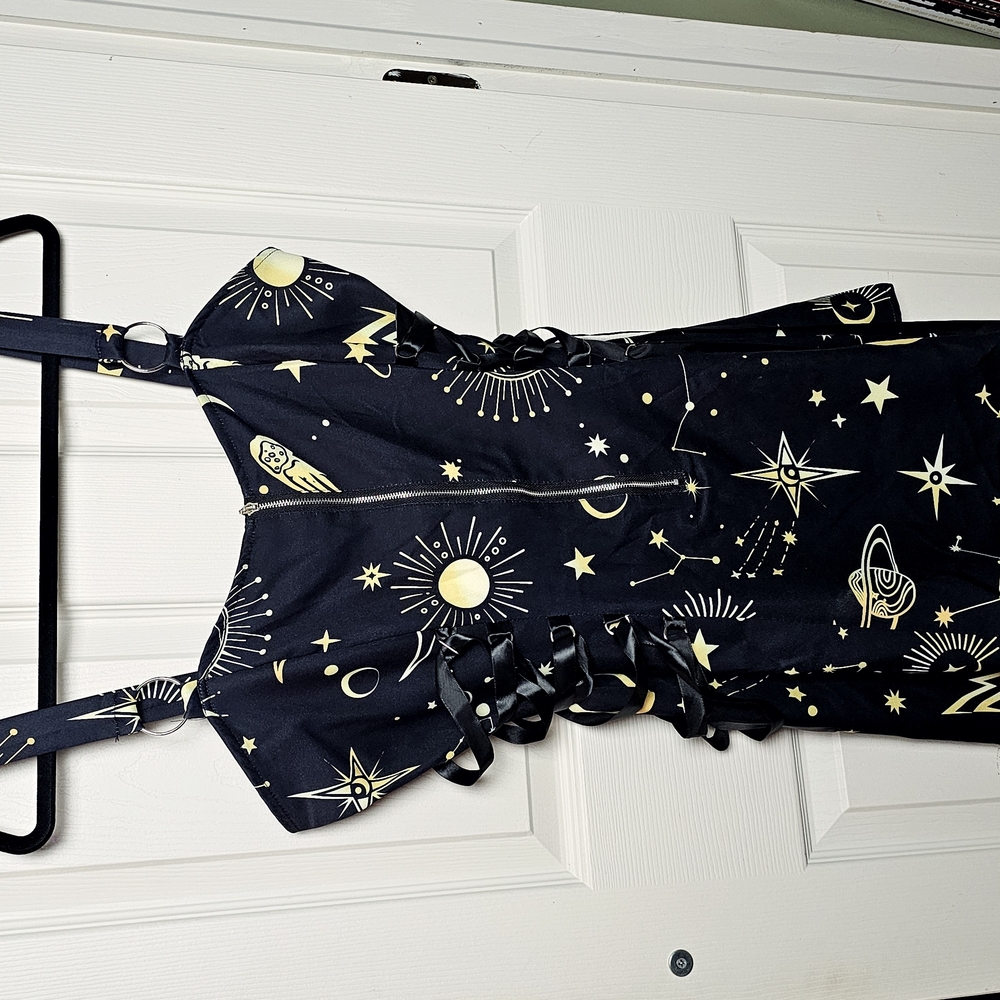 Black Celestial Print Dress